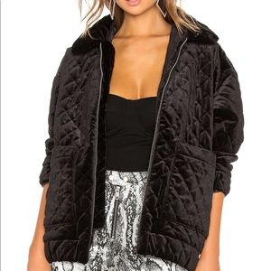 I AM GIA I.Am.Gia quilted velvet oversized jacket black size SM